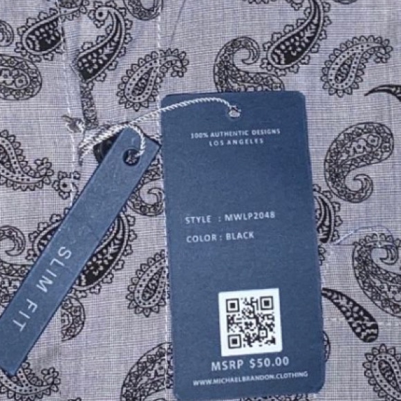 SOLD•Michael Brandon•XLarge Slim fit•Jean blue with Pattern - Picture 3 of 3